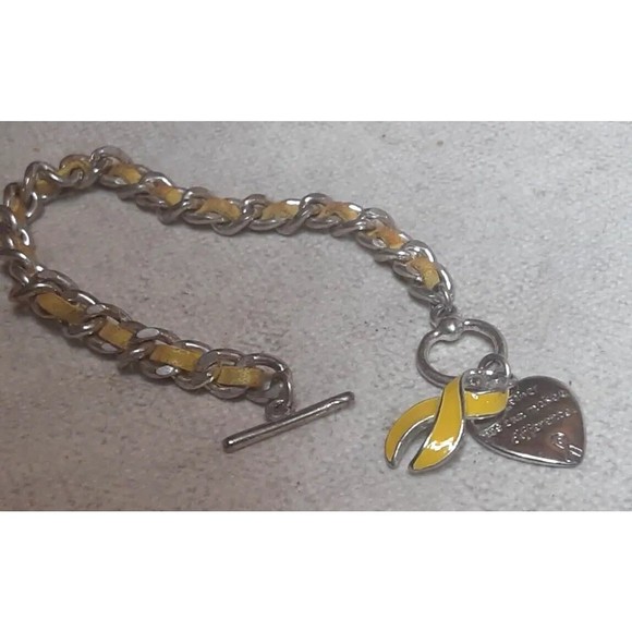 Sarcoma & Bone Cancer Awareness: Five Yellow Ribbon Charm Bracelets - Picture 7 of 7